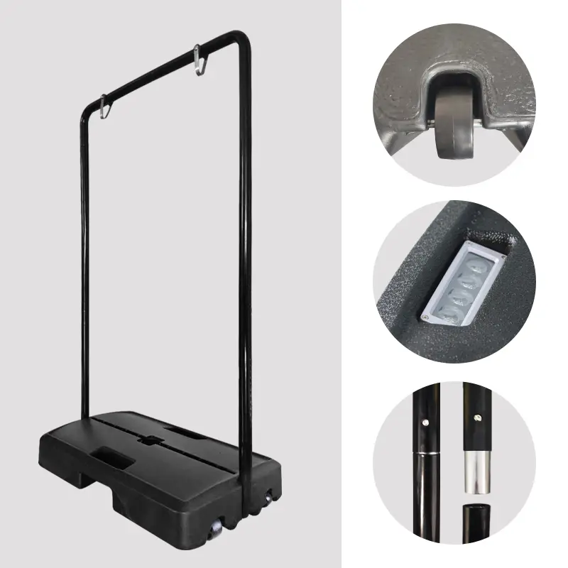 Sturdy powder-coated metal frame with optional wheels for easy relocation of WZRODS water base system