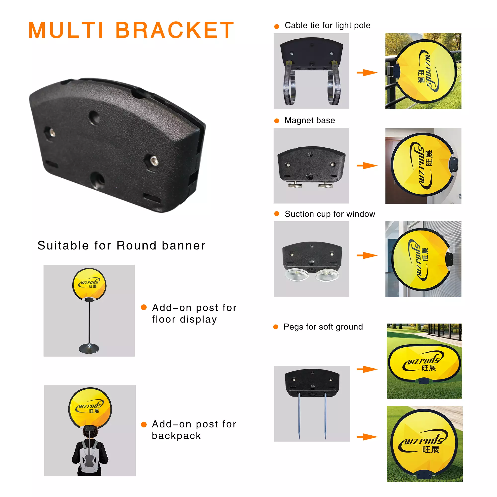 Disc banner Mult-bracket - Versatile & Portable