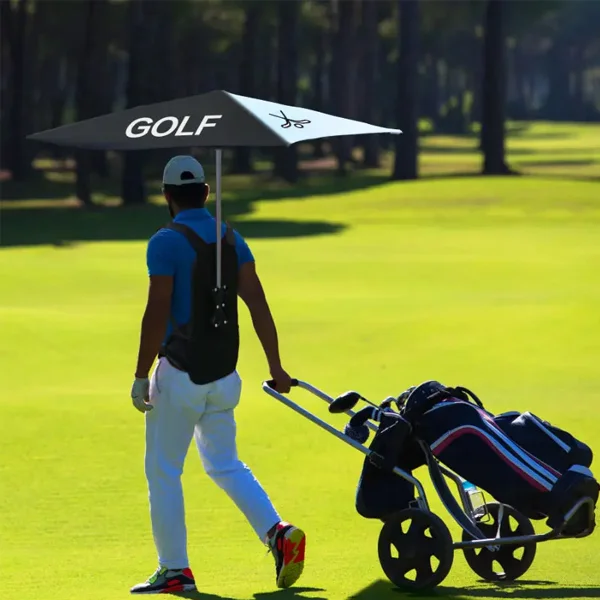 Backpack Umbrella Banner used at golf course