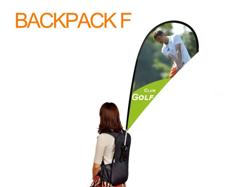 F shape backpack flag
