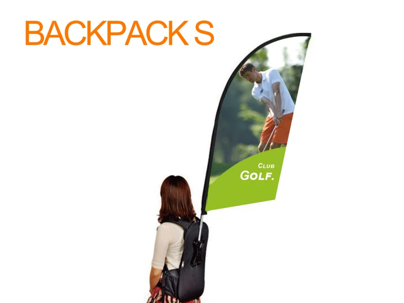 S shape backpack flag