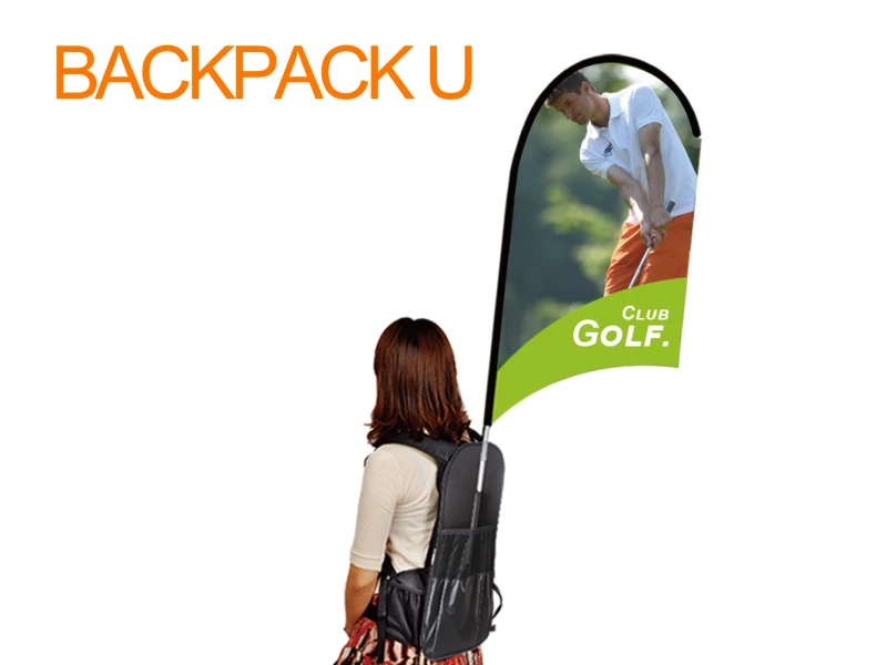 U shape backpack flag