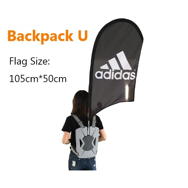 U shape for Waking HDPE backpack flags
