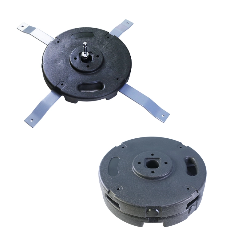 WZRODS 2014 patented stackable base system: spigot mount (left) & cross-base adapter (right) for metal plate integration