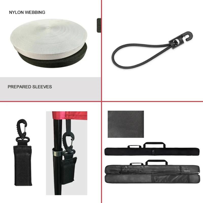 flag banner accessories: Flag Sleeve; Bungee Hooks; Flag Banner Weights; Carry Bag