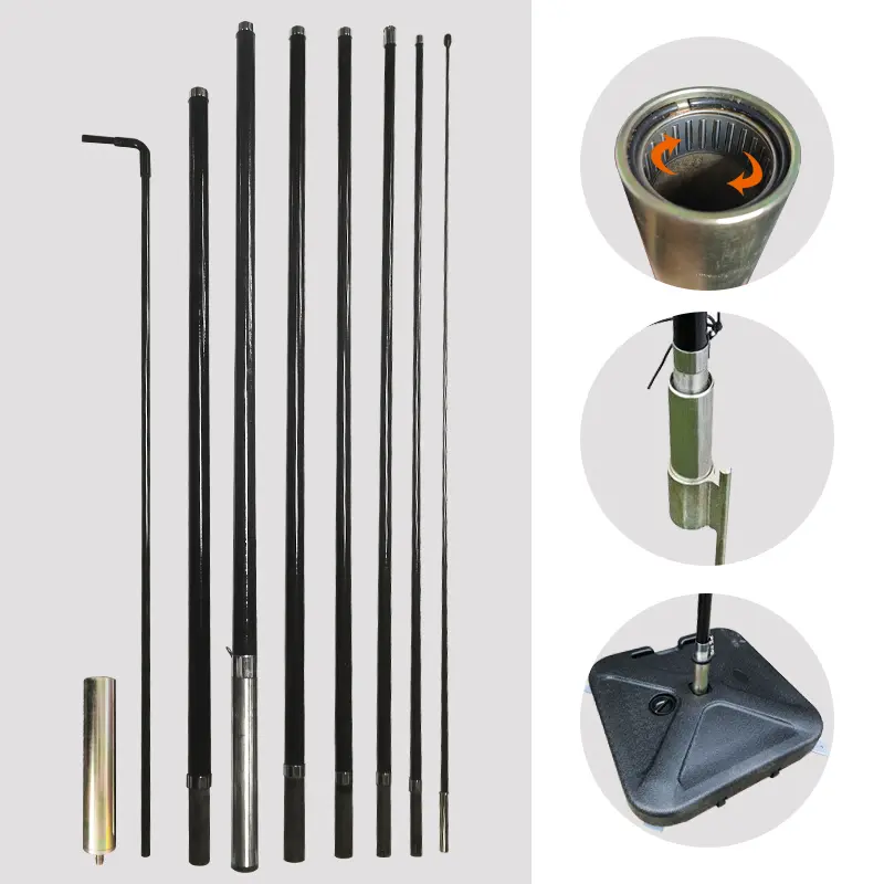 gt feather banner flags and wzrods's patented snap-on base for rapid flag installation
