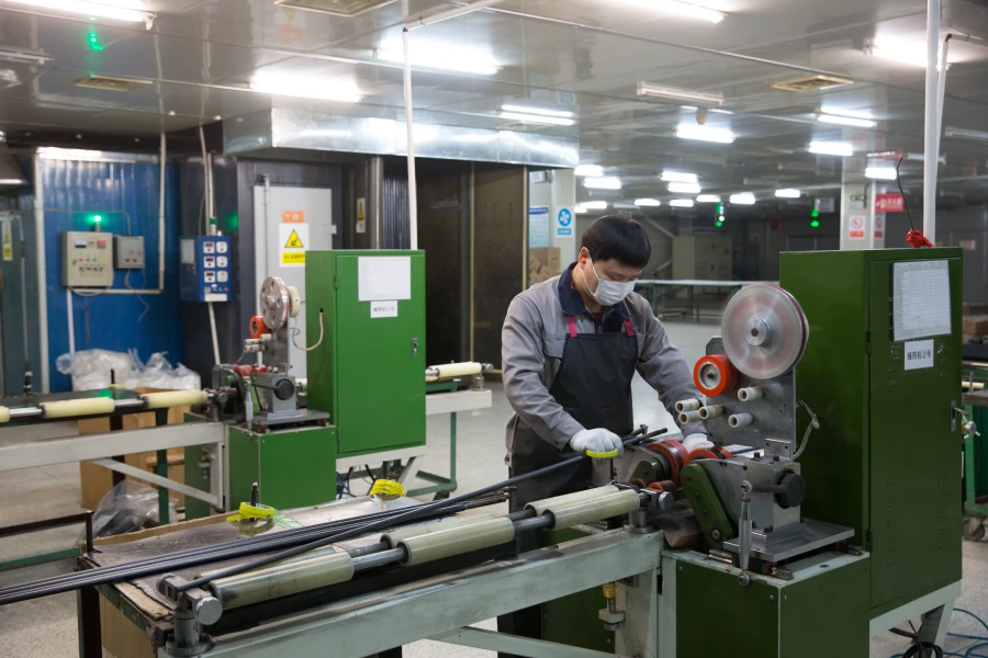 Automated production line for flagpole manufacturing ensuring consistent quality during the process