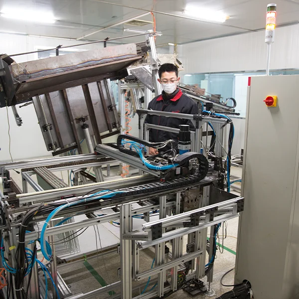 Industrial flag production equipment - Creating durable outdoor banners Flag manufacturing machine producing custom rectangle advertising flags