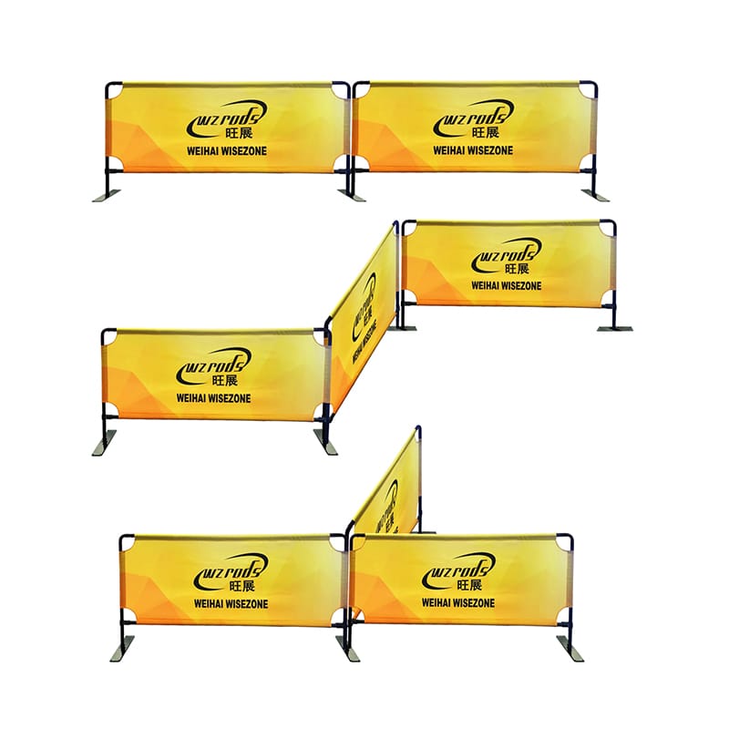 Wisezone-Co Designed Cafe Branding Barriers | WEIHAI WISEZONE WZPods-Ready Modular System | High-Visibility Yellow Advertising Panels WEIHAI WISEZONE Yellow Cafe Barriers with Custom Branding - Display Stand Series Windproof Partitions for Outdoor Dining Spaces