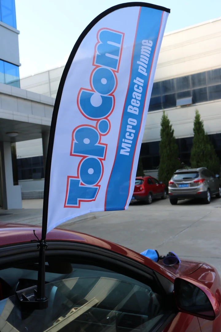 Car window flag with carbon fiber flagpole gallery 2 Car window flags is mounted on the car window