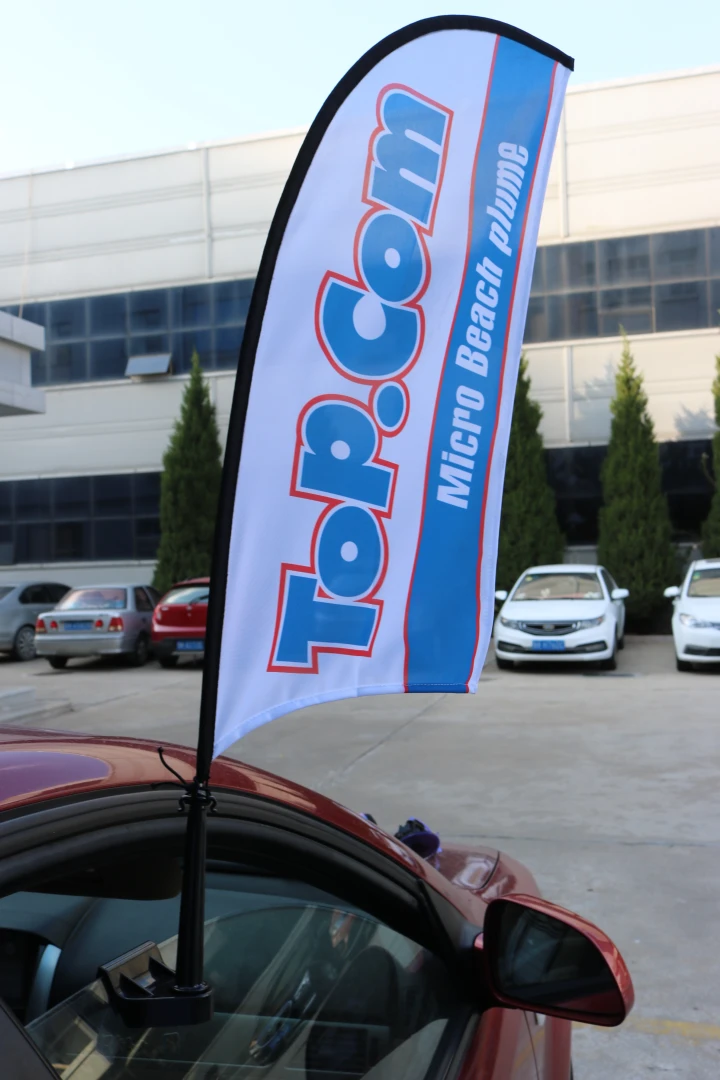 Car window flag with carbon fiber flagpole gallery 3 Car window flags is mounted on the car window